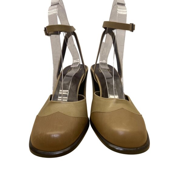 Joan & David Women’s Green Two-Tone Leather Ankle Strap Block Heel Pumps Sz 7.5M - Picture 2 of 10